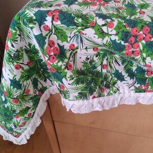 Christmas Table Cloth, Cotton, Handmade